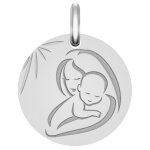 Mon premier bijou médaille vierge à l?enfant douceur étoilée - argent massif Mon premier bijou médaille vierge à l?enfant douceur étoilée - argent massif