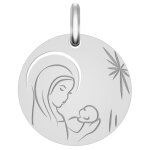 Mon premier bijou médaille vierge à l?enfant étoilée ajourée - argent massif Mon premier bijou médaille vierge à l?enfant étoilée ajourée - argent massif
