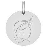 Mon premier bijou médaille vierge à l?enfant maternité - argent massif Mon premier bijou médaille vierge à l?enfant maternité - argent massif