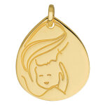 Mon premier bijou médaille goutte - vierge à l?enfant - or jaune 18ct Mon premier bijou médaille goutte - vierge à l?enfant - or jaune 18ct