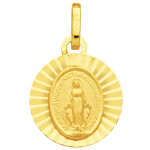 Mon premier bijou mdaille vierge miraculeuse solaire - or jaune 18ct