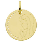 Mon premier bijou médaille vierge en prière ajourée - or jaune 9ct Mon premier bijou médaille vierge en prière ajourée - or jaune 9ct