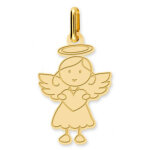 Mon premier bijou pendentif ange fille au coeur - or jaune 9ct Mon premier bijou pendentif ange fille au coeur - or jaune 9ct