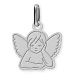 Mon premier bijou pendentif ange pensif - or blanc 9ct Mon premier bijou pendentif ange pensif - or blanc 9ct