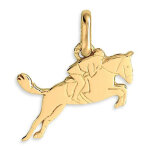 Mon premier bijou pendentif cheval de course - or jaune 9ct