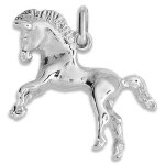 Mon premier bijou pendentif cheval - or blanc 18ct