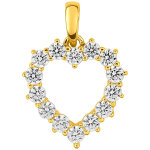 Mon premier bijou pendentif coeur zirconium - or jaune 9ct