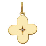 Mon premier bijou pendentif croix toile - diamant & or jaune 18ct
