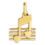 Mon premier bijou pendentif note de musique coeur - or jaune 18ct Mon premier bijou pendentif note de musique coeur - or jaune 18ct