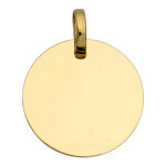 Mon premier bijou pendentif plaque ronde - or jaune 18ct Mon premier bijou pendentif plaque ronde - or jaune 18ct