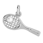Mon premier bijou pendentif raquette de tennis perle - or blanc 9ct Mon premier bijou pendentif raquette de tennis perle - or blanc 9ct