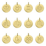 Mon premier bijou petite médaille signe du zodiaque - or jaune 18ct & diamant Mon premier bijou petite médaille signe du zodiaque - or jaune 18ct & diamant