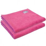 2 serviettes microfibre 60 x 100 rose