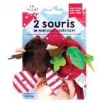 Lot de 2 souris de nol en peluche pour chats
