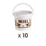 Apiculture. net - mat�riel apicole fran�ais 10 seaux en plastique de 5kg impression miel
