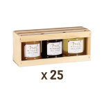 Apiculture. net - matériel apicole français 25 coffrets bois pour 3 pots de 250g Apiculture. net - matériel apicole français 25 coffrets bois pour 3 pots de 250g