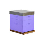 Ecoruche : ruches classiques en bois ruche colore dadant 10 cadres + hausse & fond ar - lavande