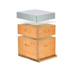 Ecoruche : ruches classiques en bois ruche lasur�e dadant 10 cadres + hausse - ch�ne fonc�