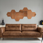 Ambiance - sticker 12 stickers miroirs hexagonaux rose or