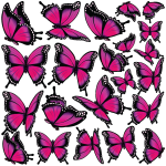 Ambiance - sticker 22 stickers papillons roses