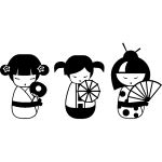 Ambiance - sticker sticker 3 poup�es asiatiques