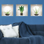 Ambiance - sticker stickers 3d bananier et plantes dans les vases