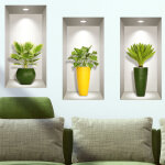 Ambiance - sticker sticker 3d plantes feuilles de palmiers