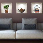 Ambiance - sticker stickers 3d plante et th�i�re japonaise ancienne