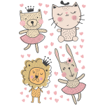 Ambiance - sticker sticker 4 animaux scandinaves avec les c?urs