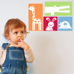 Ambiance - sticker sticker 4 cubes avec des animaux, s�rie 3