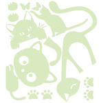 Ambiance - sticker 4 stickers interrupteur phosphorescents chats