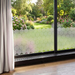 Ambiance - sticker 50 stickers occultants hexagones pour vitre et porte de douche