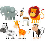 Ambiance - sticker sticker 6 animaux de la jungle