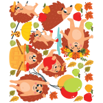 Ambiance - sticker stickers 7 h�rissons en automne