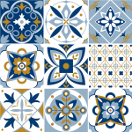 Ambiance - sticker 9 stickers carreaux de ciment azulejos faba