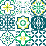 Ambiance - sticker 9 stickers carreaux de ciment azulejos risolo
