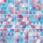 Ambiance - sticker 9 stickers carreaux de ciment scandinave blue rose baltique