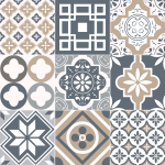 Ambiance - sticker 9 stickers carreaux de ciment sol anti - drapant piano