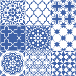 Ambiance - sticker 9 stickers carrelages azulejos bleu santorin