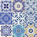 Ambiance - sticker 9 stickers carrelages azulejos calypso