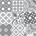 Ambiance - sticker 9 stickers carrelages azulejos nuances de gris monte - carlo