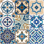 Ambiance - sticker 9 stickers carrelages azulejos ornements antiques