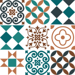 Ambiance - sticker 9 stickers carrelages azulejos valentina