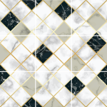 Ambiance - sticker 9 stickers carrelages effet marbr� blanc beige et noir