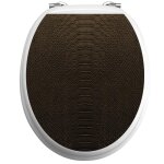 Ambiance - sticker sticker abattant toilette effet cuir de serpent noir