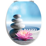 Ambiance - sticker sticker abattant wc zen les galets et fleur de lotus