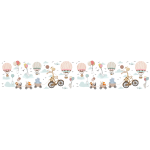 Ambiance - sticker adh�sif pour vitre et fen�tre - d�poli privatif - 200x40cm - animaux et montgolfi�re ...