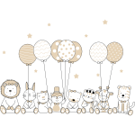 Ambiance - sticker stickers animaux acrobates et les ballons cerfs - volants