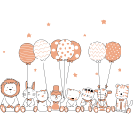 Ambiance - sticker stickers animaux acrobates et les ballons fantastiques