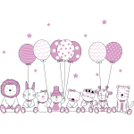 Ambiance - sticker stickers animaux acrobates et les ballons f�eriques
